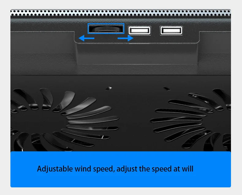 Gaming Laptop Cooler Large Size For 12-16 Inch Notebook Two USB Laptop Cooling Pads Wind Speed Adjustable Silent Laptop Stand