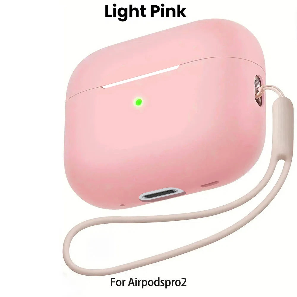For AirPods Pro 2 Case Liquid Silicone Cover For AirPods Pro 2 2nd Pro2 2022 2023 Cases Sleeve With Cleaningr Pen Lanyard Funda
