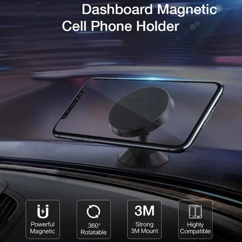 Magnetic Phone Holder for Car, Magnetic Car Mount for Cell Phone, 360° Rotation Universal Car Holder Fits All Smartphones