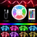 RGB LED strip with 24-key remote control, 5V USB powered. Easy to install, suitable for interior decoration and holiday parties.