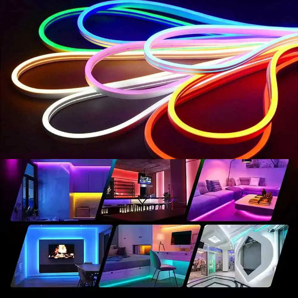RGB Neon LED Strip Lights USB 5V Strip IP65 Waterproof Control Led Flexible Diode Decoration For Home Living Room Decor Lighting