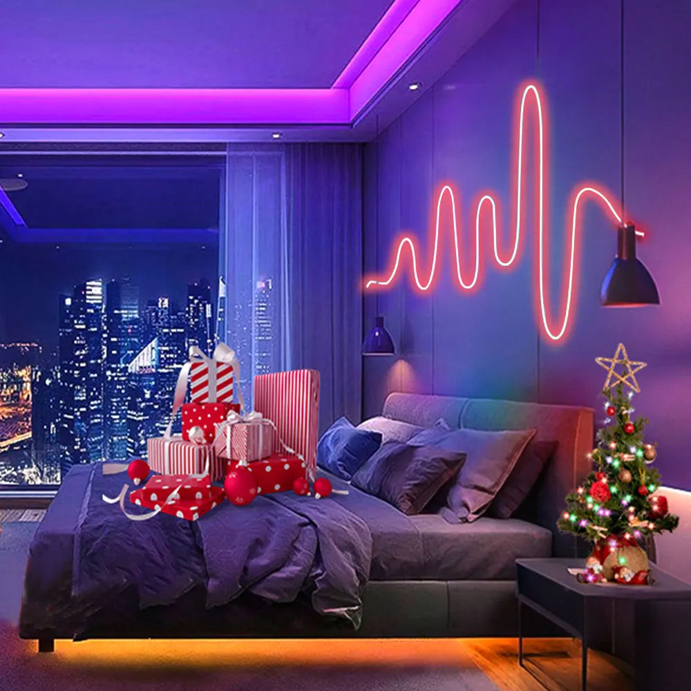 RGB Neon LED Strip Lights USB 5V Strip IP65 Waterproof Control Led Flexible Diode Decoration For Home Living Room Decor Lighting