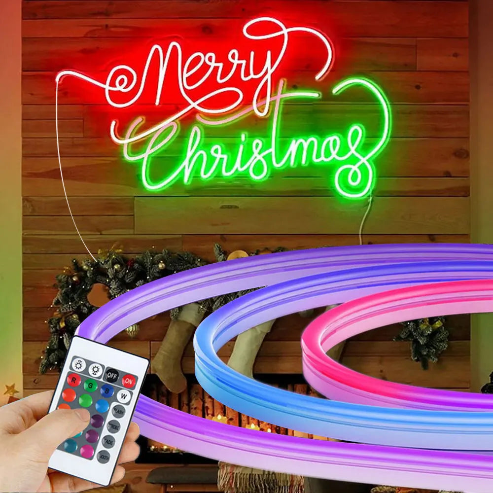 RGB Neon LED Strip Lights USB 5V Strip IP65 Waterproof Control Led Flexible Diode Decoration For Home Living Room Decor Lighting