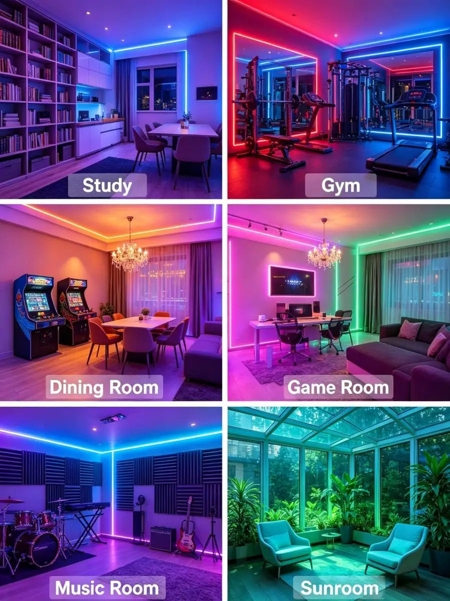RGB LED strip with 24-key remote control, 5V USB powered. Easy to install, suitable for interior decoration and holiday parties.