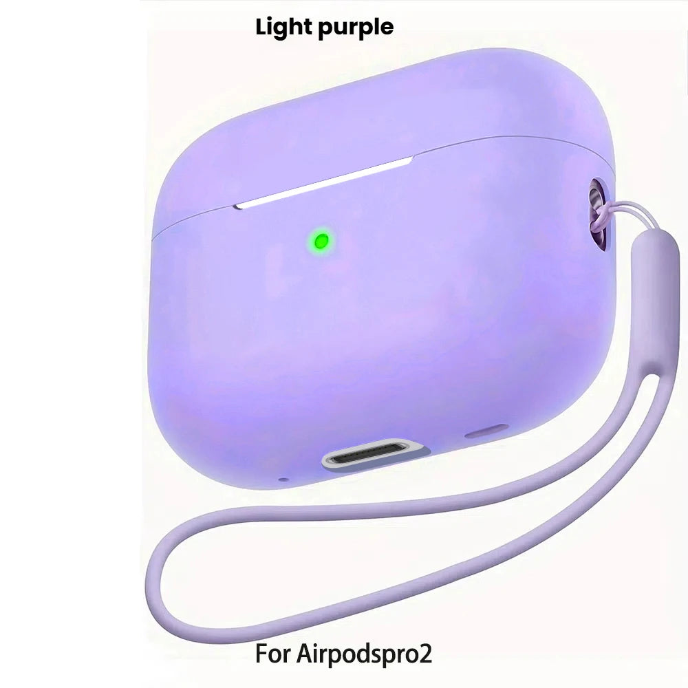 For AirPods Pro 2 Case Liquid Silicone Cover For AirPods Pro 2 2nd Pro2 2022 2023 Cases Sleeve With Cleaningr Pen Lanyard Funda