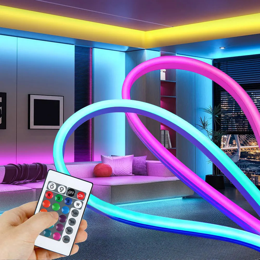 RGB Neon LED Strip Lights USB 5V Strip IP65 Waterproof Control Led Flexible Diode Decoration For Home Living Room Decor Lighting