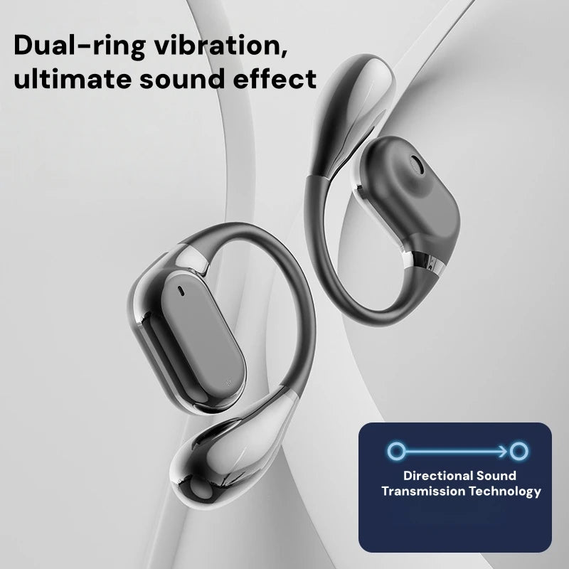 Open Ear Wireless Earbuds Bluetooth Headphones, 50Hrs Playtime Stereo Sound Earphones with IPX7 Waterproof Ear Buds for Fitness