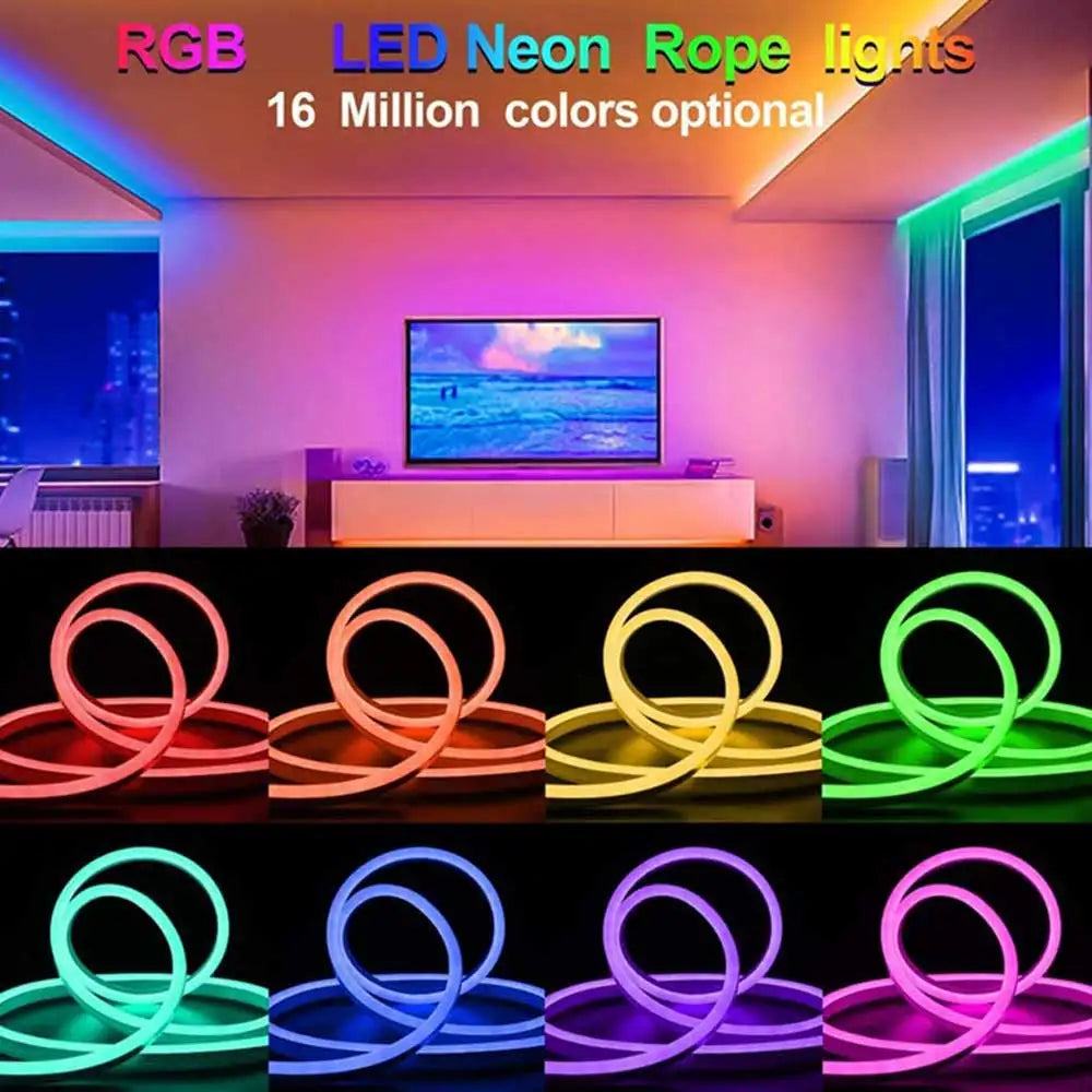 RGB Neon LED Strip Lights USB 5V Strip IP65 Waterproof Control Led Flexible Diode Decoration For Home Living Room Decor Lighting