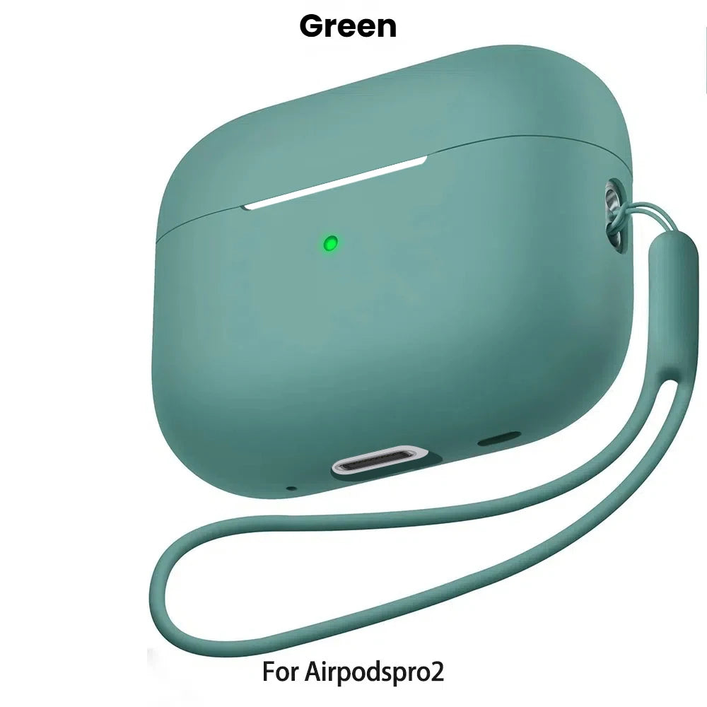 For AirPods Pro 2 Case Liquid Silicone Cover For AirPods Pro 2 2nd Pro2 2022 2023 Cases Sleeve With Cleaningr Pen Lanyard Funda