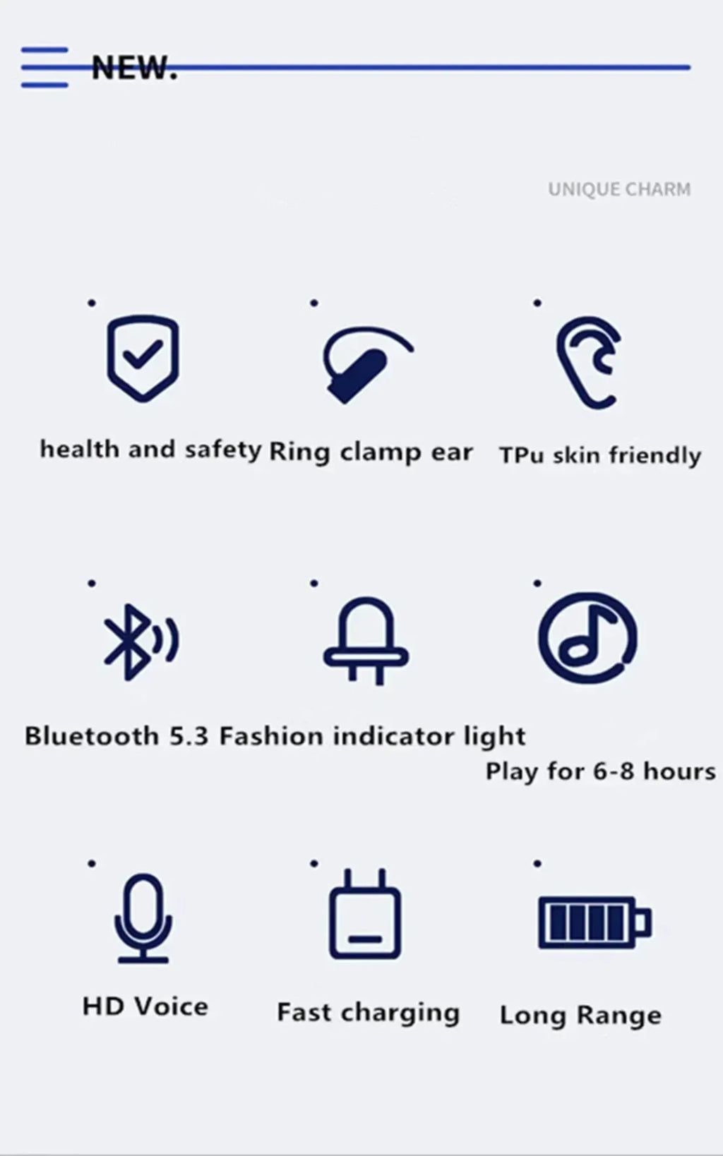 Bluetooth Headset 5.3 Bone Conduction Wireless Ear Clip Headphones IPX5 Waterproof Sport Gaming Earbuds Noise Cancelling