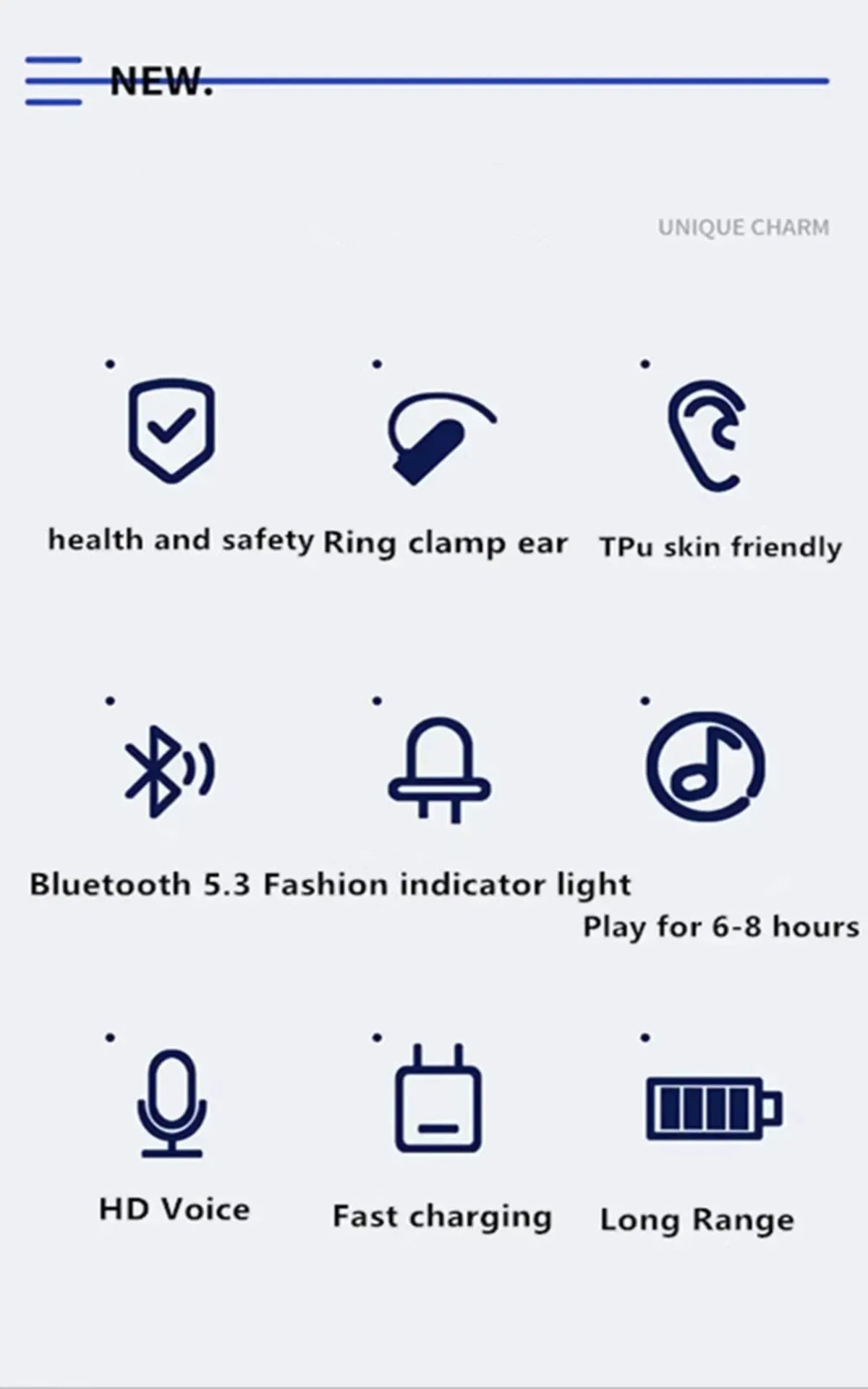 Bluetooth Headset 5.3 Bone Conduction Wireless Ear Clip Headphones IPX5 Waterproof Sport Gaming Earbuds Noise Cancelling
