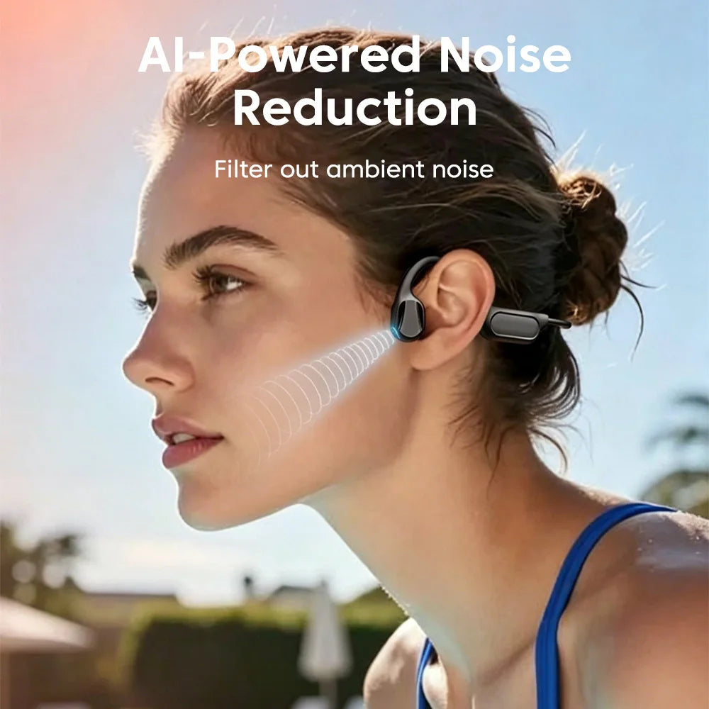 Bone Conduction Earphones Sport Wireless Headphone Bluetooth 6.0 Headset Hands-free with Mic for Running Support For TF Cards